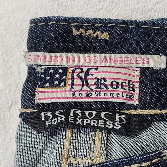NWOT Women's Rerock EXPRESS Barely Boot Y2K Flare Western Low Rise Jeans Sz 12S - Picture 3 of 13